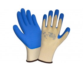 Перчатки от порезов и проколов "2Hands" с латексным покрытием (синие)